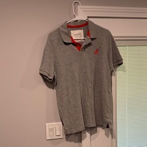 Aeropostale Heather Gray Polo with Red Accents